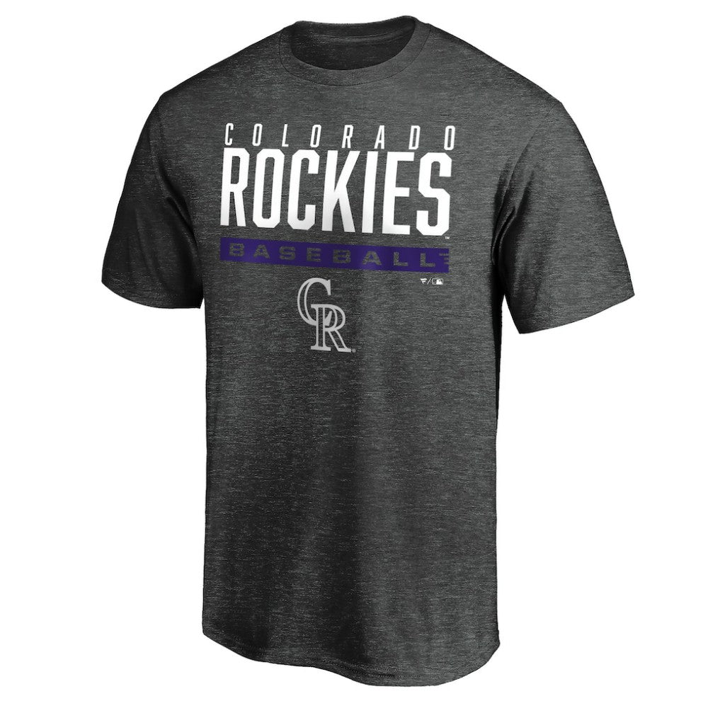 Colorado Rockies Win Stripe Logo T-Shirt - Charcoal - MLB Sale