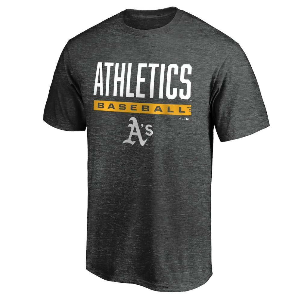 Athletics Win Stripe Logo T-Shirt II - Charcoal - MLB Lifestyle
