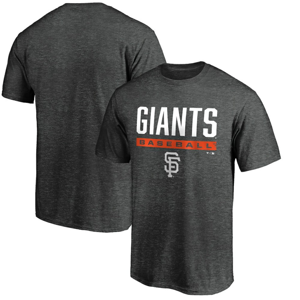 San Francisco Giants Win Stripe Logo T-Shirt II - Charcoal - MLB Lifestyle