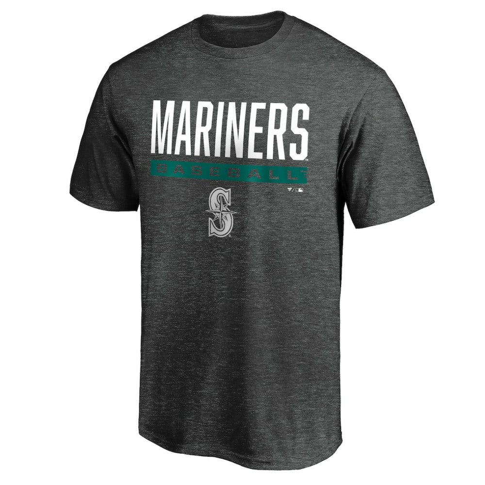 Seattle Mariners Win Stripe Logo T-Shirt - Charcoal - MLB Discount