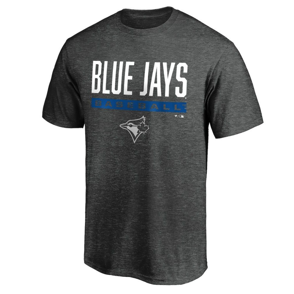 Toronto Blue Jays Win Stripe Logo T-Shirt - Charcoal - MLB Discount