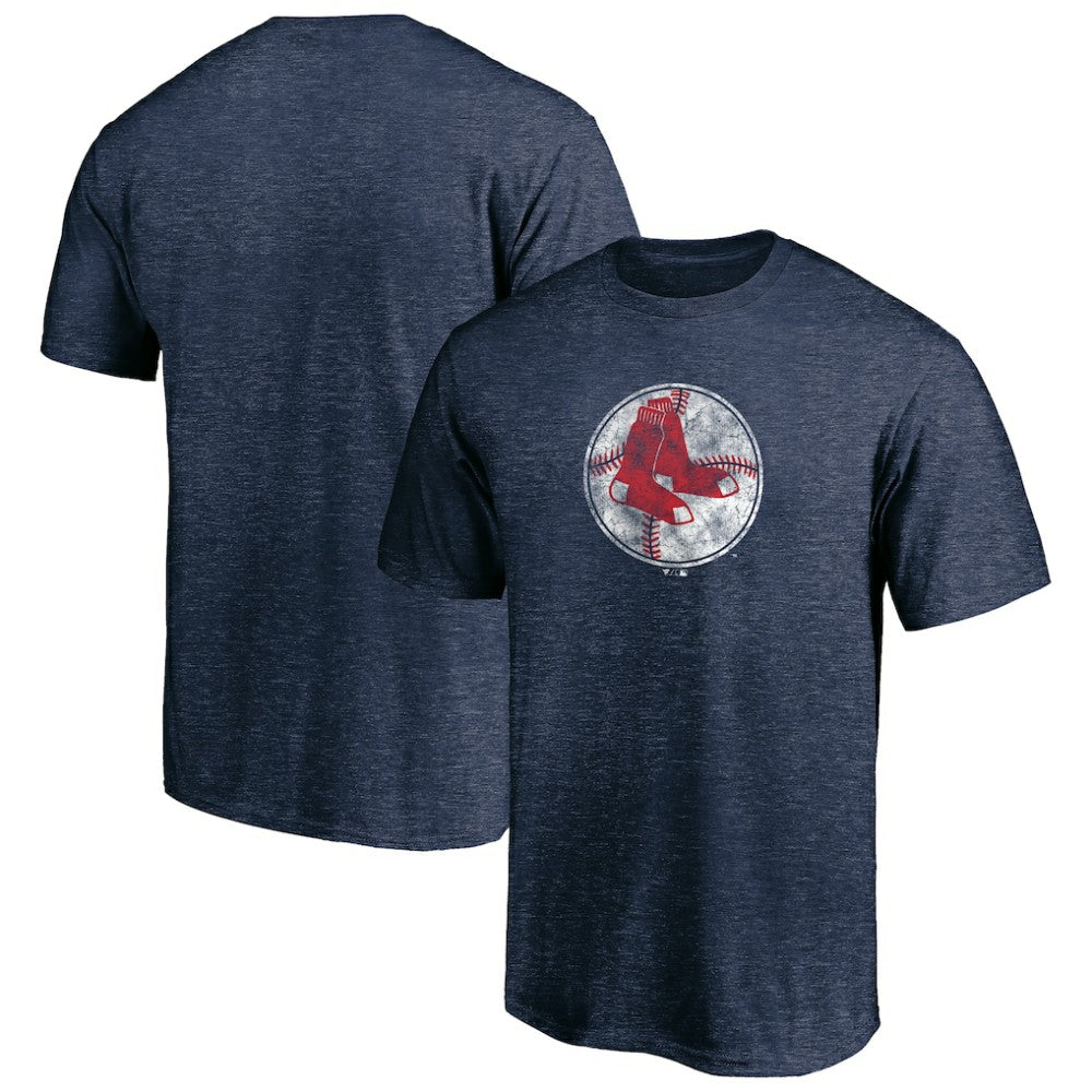 Boston Red Sox Cooperstown Collection True Classics Throwback Logo Tri-Blend T-Shirt - Navy - MLB Lifestyle