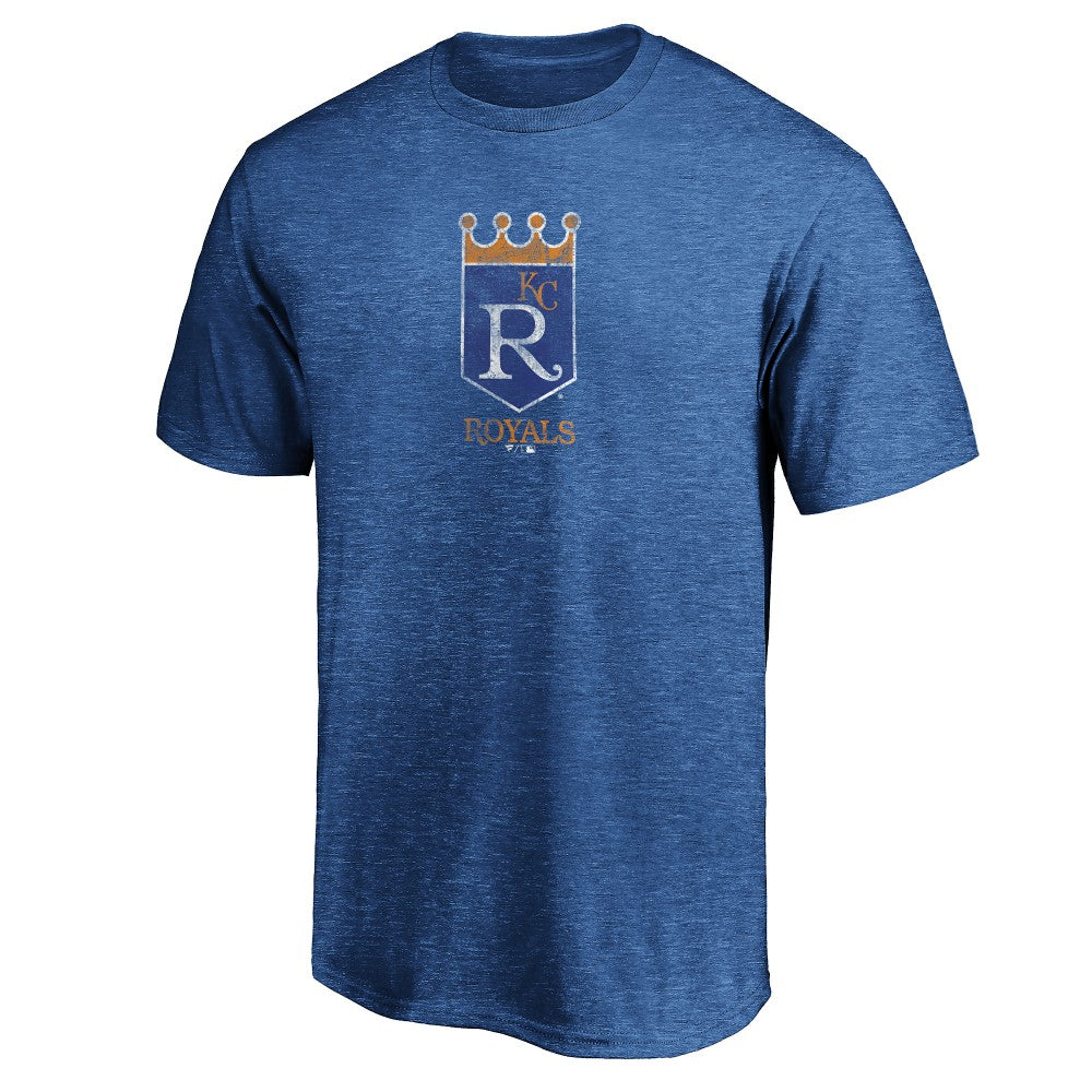 Kansas City Royals Cooperstown Collection True Classics Throwback Logo Tri-Blend T-Shirt - Royal - MLB Discount