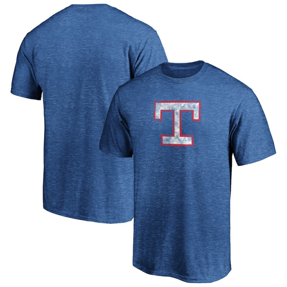 Texas Rangers Cooperstown Collection True Classics Throwback Logo Tri-Blend T-Shirt - Royal - MLB Lifestyle