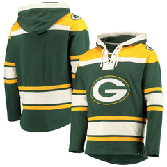 47 brand Green Bay Packers '47 Lacer V-Neck Pullover Hoodie Green/Gold