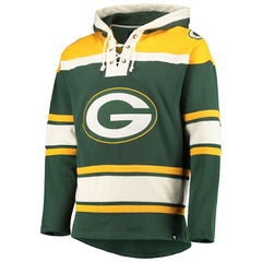 47 brand Green Bay Packers '47 Lacer V-Neck Pullover Hoodie Green/Gold