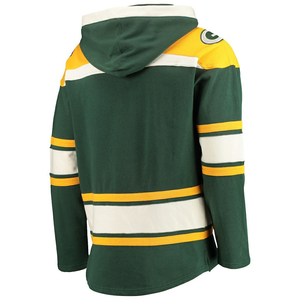 47 brand Green Bay Packers '47 Lacer V-Neck Pullover Hoodie Green/Gold