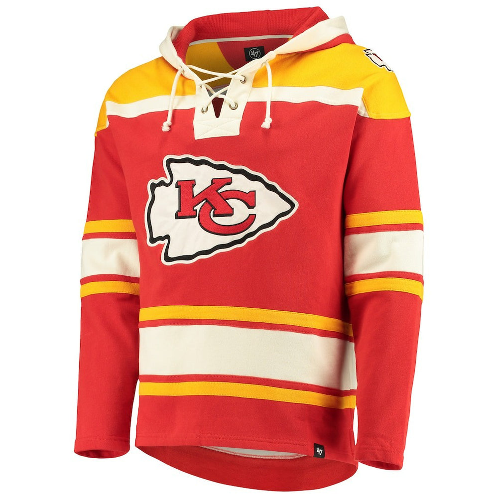 47 brand Kansas City Chiefs '47 Lacer V-Neck Pullover Hoodie Red/Gold