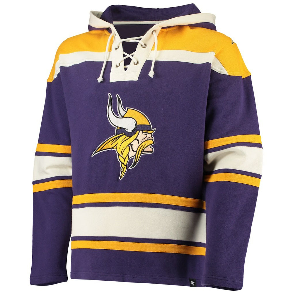 47 brand Minnesota Vikings '47 Lacer V-Neck Pullover Hoodie Purple/Gold