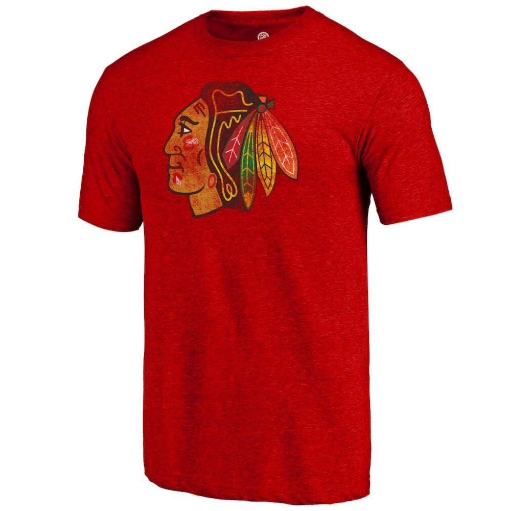Chicago Blackhawks Distressed Tri-Blend T-Shirt - Red - NHL 3872162