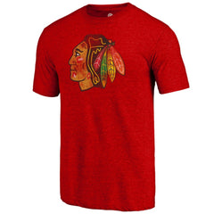 Chicago Blackhawks Distressed Tri-Blend T-Shirt - Red - NHL 3872162