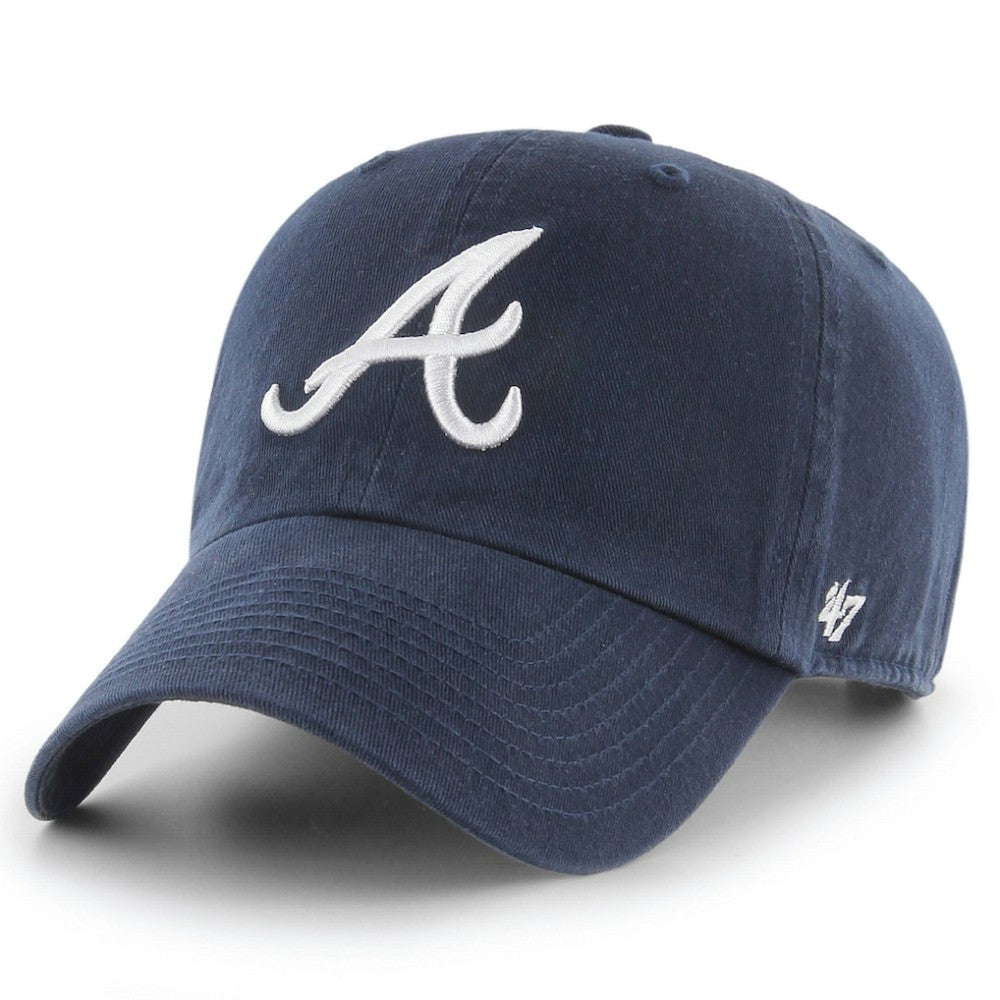 Atlanta Braves '47 Clean Up Adjustable Hat - Navy - 47 brand Sale