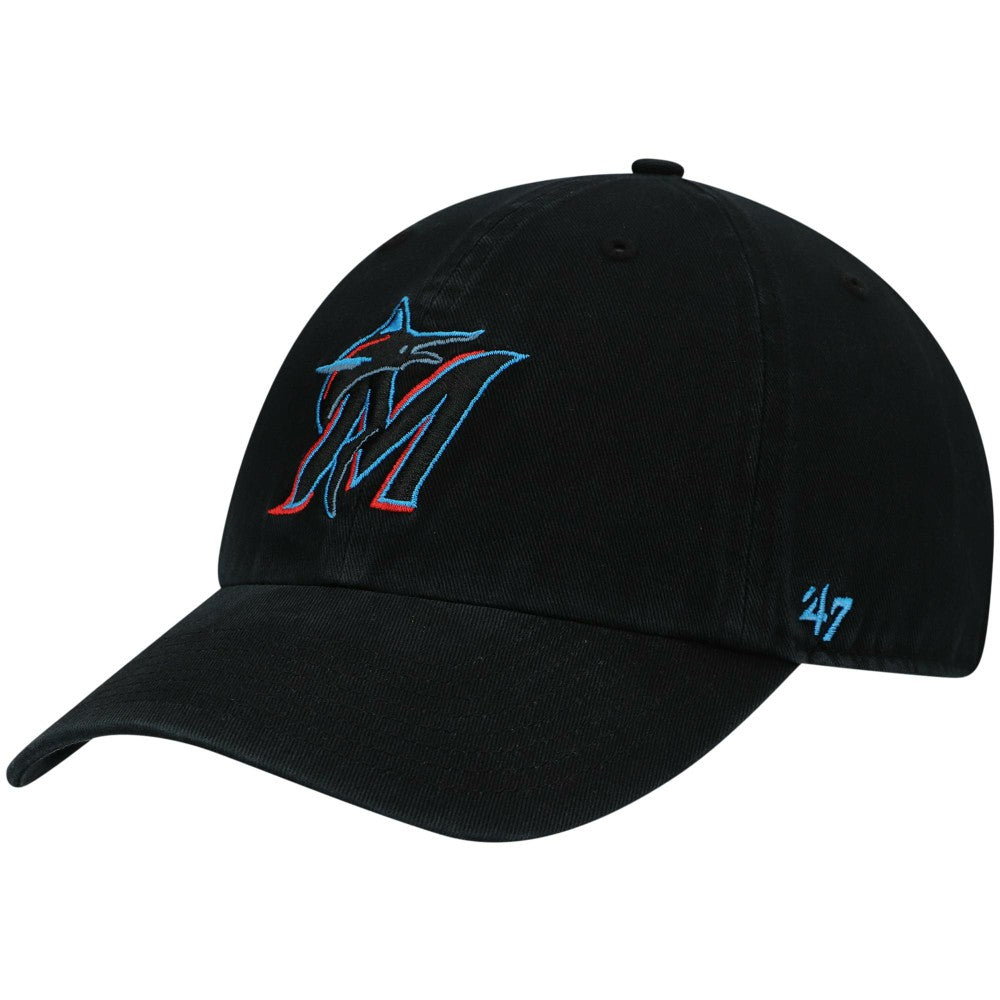 Miami Marlins '47 Clean Up Adjustable Hat - Black - 47 brand Sale