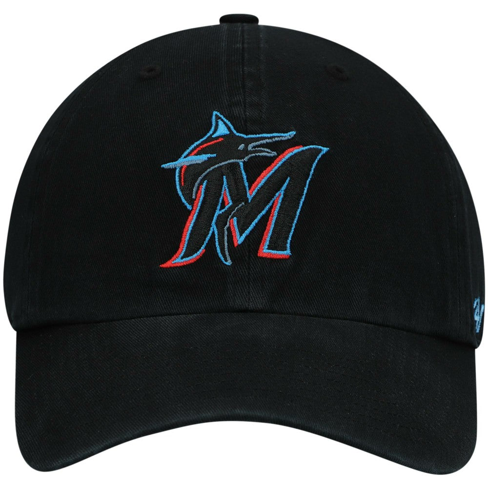 Miami Marlins '47 Clean Up Adjustable Hat - Black - 47 brand Sale