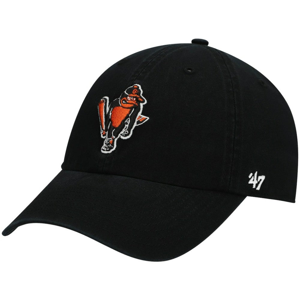 Baltimore Orioles '47 Logo Cooperstown Collection Clean Up Adjustable Hat - Black - 47 brand on Sale