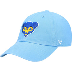 Chicago Cubs '47 Logo Cooperstown Collection Clean Up Adjustable Hat - Light Blue - 47 brand Sale