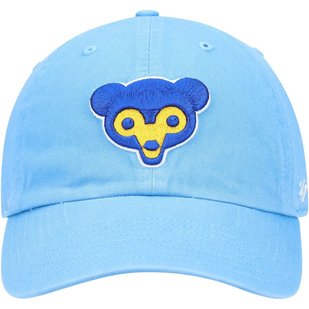 Chicago Cubs '47 Logo Cooperstown Collection Clean Up Adjustable Hat - Light Blue - 47 brand Sale