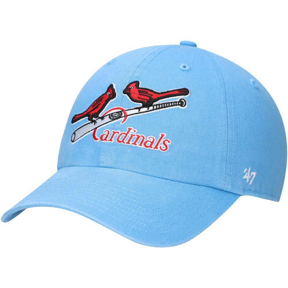 St. Louis Cardinals '47 Logo Cooperstown Collection Clean Up Adjustable Hat - Light Blue - 47 brand Lifestyle
