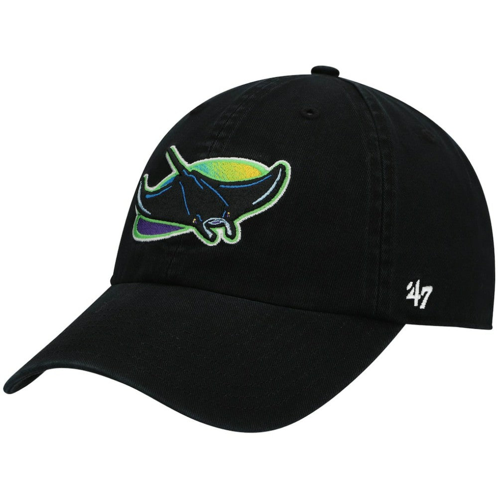 Tampa Bay Rays '47 2000 Logo Cooperstown Collection Clean Up Adjustable Hat - Black - 47 brand Discount