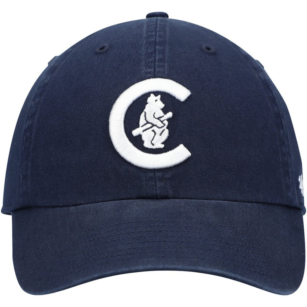 Chicago Cubs '47 C Bear Logo Cooperstown Collection Clean Up Adjustable Hat - Navy - 47 brand on Sale