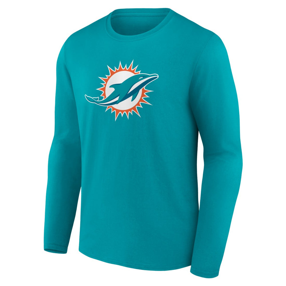 Miami Dolphins Primary Team Logo Long Sleeve T-Shirt Aqua