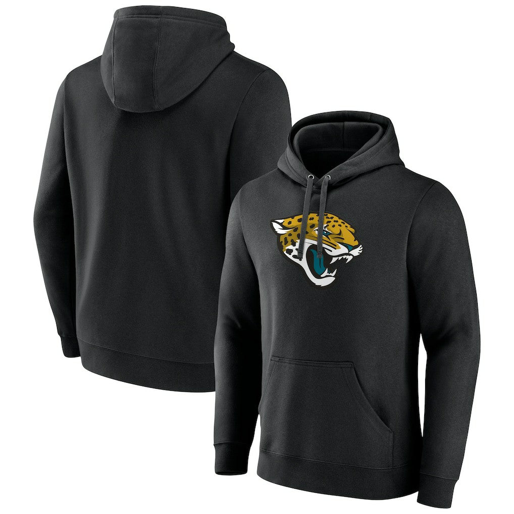 Jacksonville Jaguars Primary Logo Fitted Pullover Hoodie Black