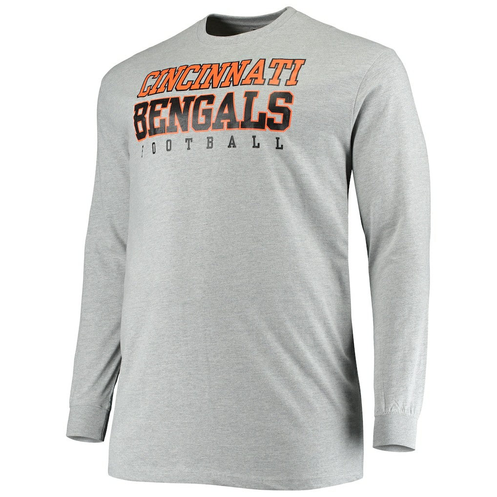 Fanatics Cincinnati Bengals Big & Tall Practice Long Sleeve T-Shirt Heathered Gray