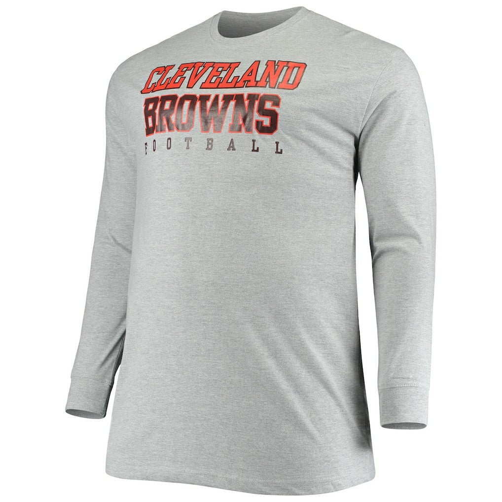 Fanatics Cleveland Browns Big & Tall Practice Long Sleeve T-Shirt Heathered Gray