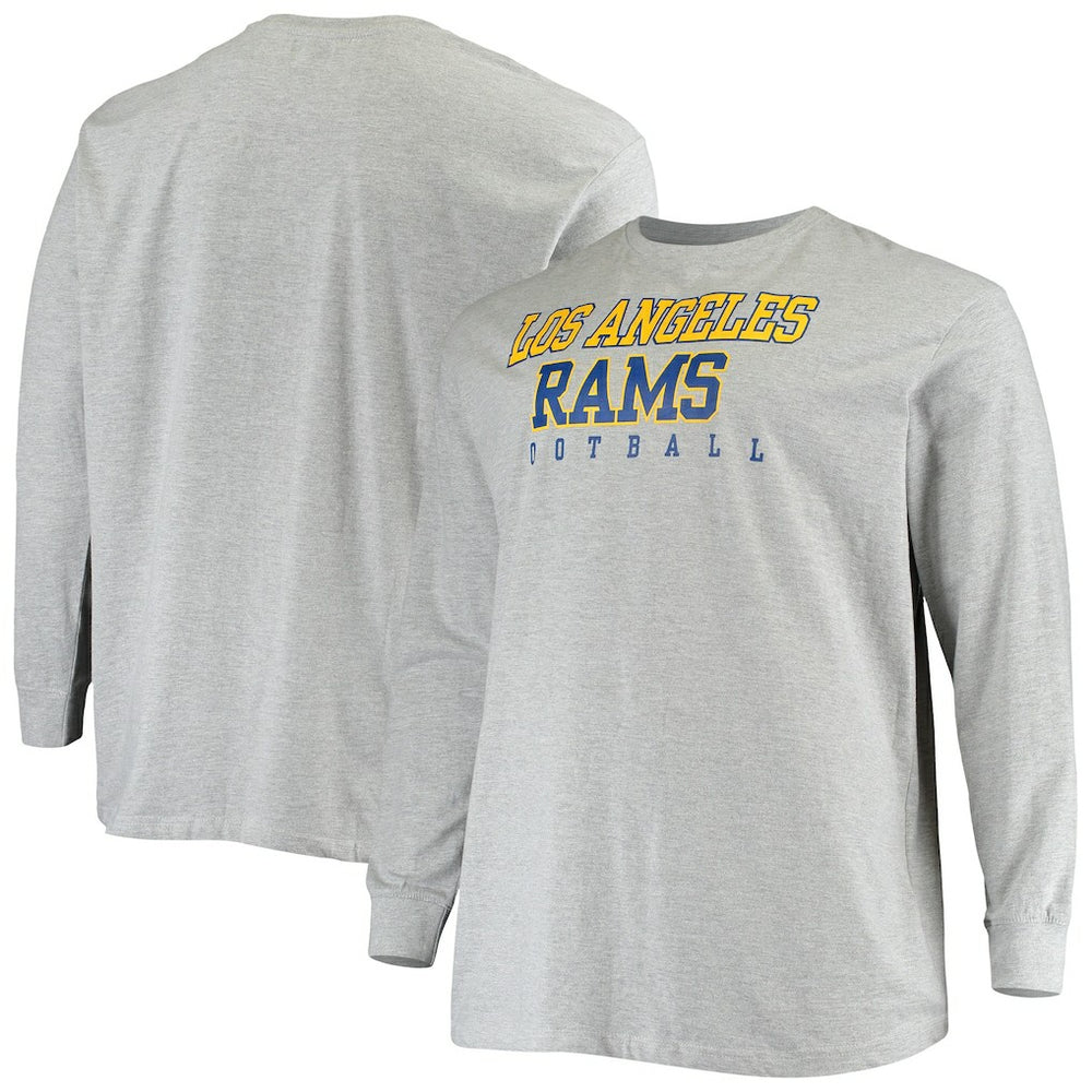 Fanatics Los Angeles Rams Big & Tall Practice Long Sleeve T-Shirt Heathered Gray
