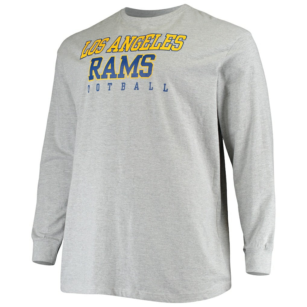 Fanatics Los Angeles Rams Big & Tall Practice Long Sleeve T-Shirt Heathered Gray