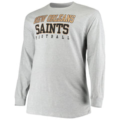 Fanatics New Orleans Saints Big & Tall Practice Long Sleeve T-Shirt Heathered Gray
