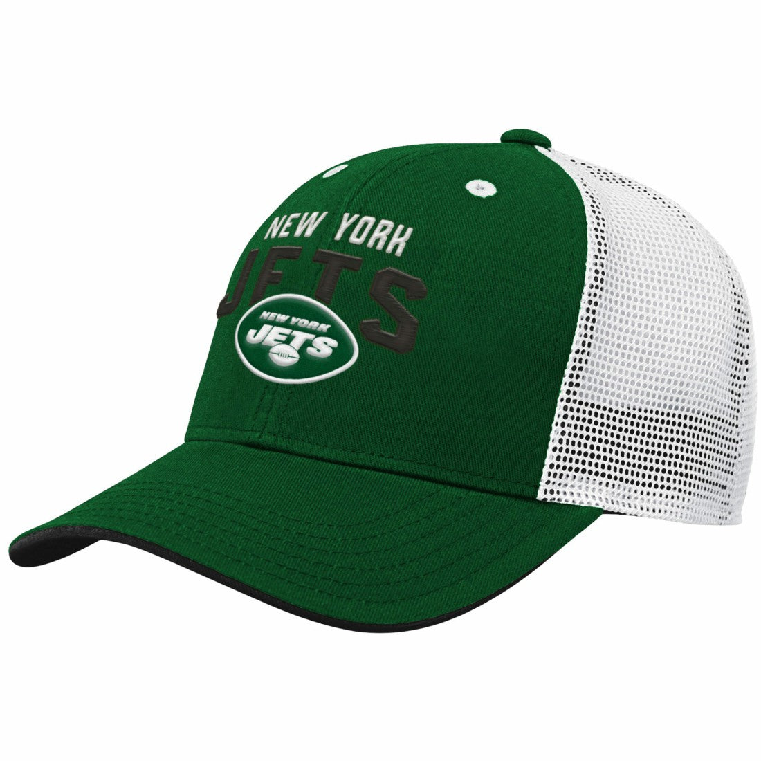 New York Jets Youth Core Lockup Adjustable Hat Green/White