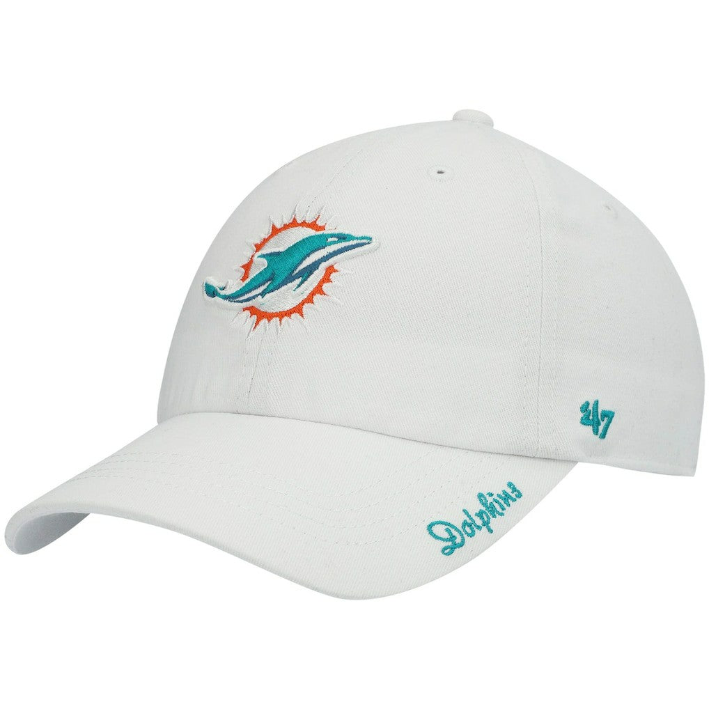 47 brand Miami Dolphins '47 Women's Miata Clean Up Logo Adjustable Hat White