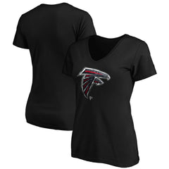 Atlanta Falcons Women's Midnight Mascot Logo V-Neck T-Shirt Black