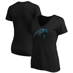 Carolina Panthers Women's Midnight Mascot Logo V-Neck T-Shirt Black