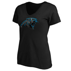Carolina Panthers Women's Midnight Mascot Logo V-Neck T-Shirt Black