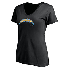 Los Angeles Chargers Women's Midnight Mascot Logo V-Neck T-Shirt Black