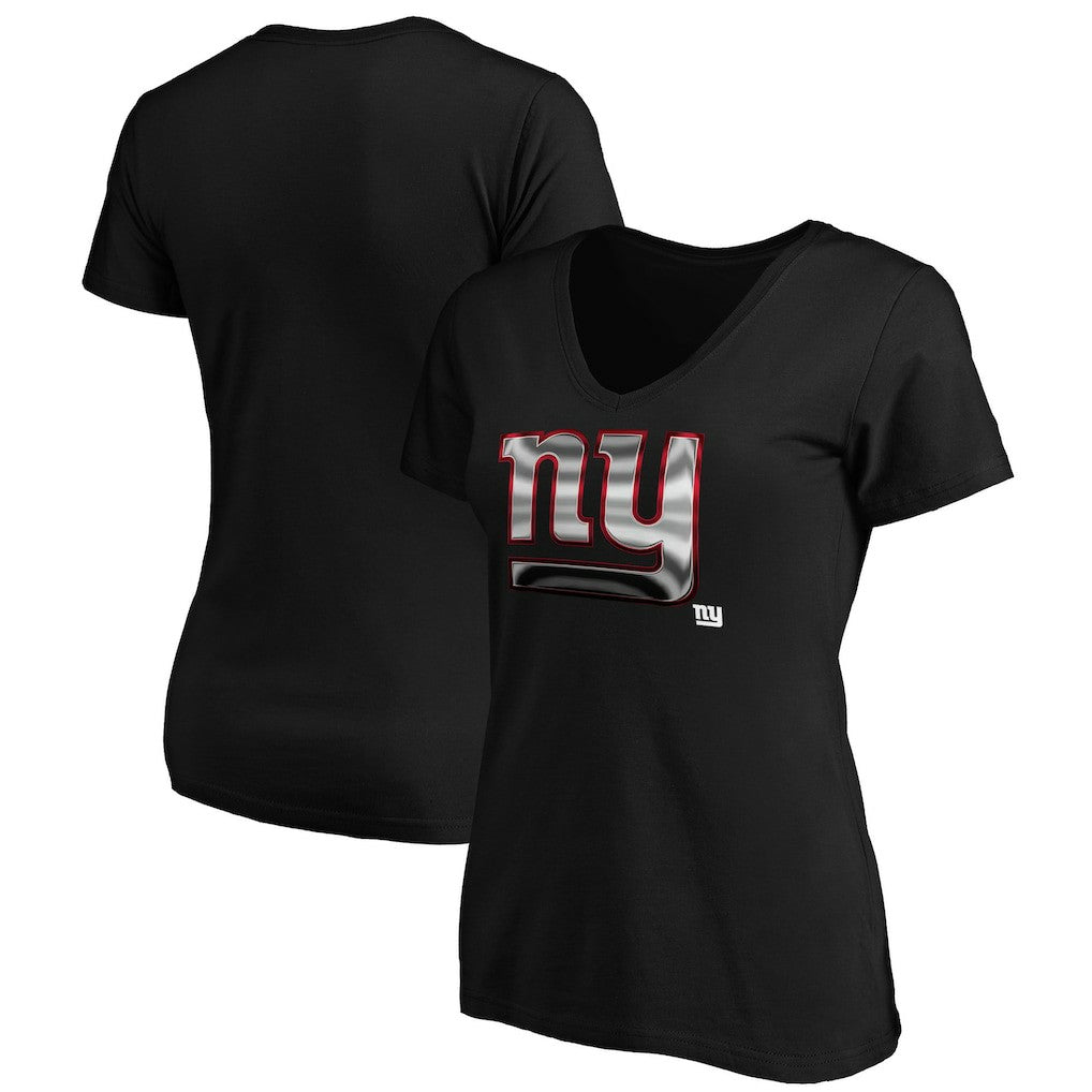 New York Giants Women's Midnight Mascot Logo V-Neck T-Shirt Black