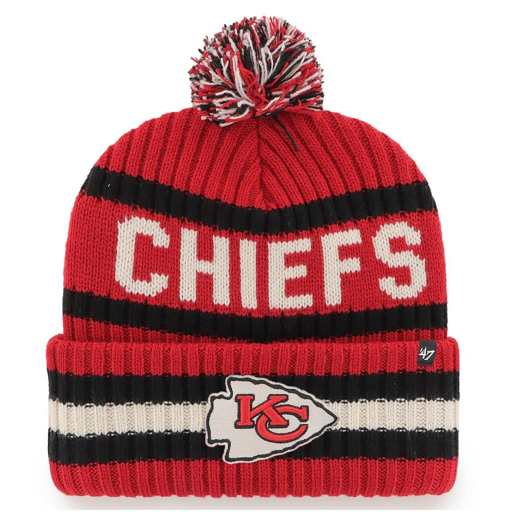 47 brand Kansas City Chiefs '47 Bering Cuffed Knit Hat with Pom Red
