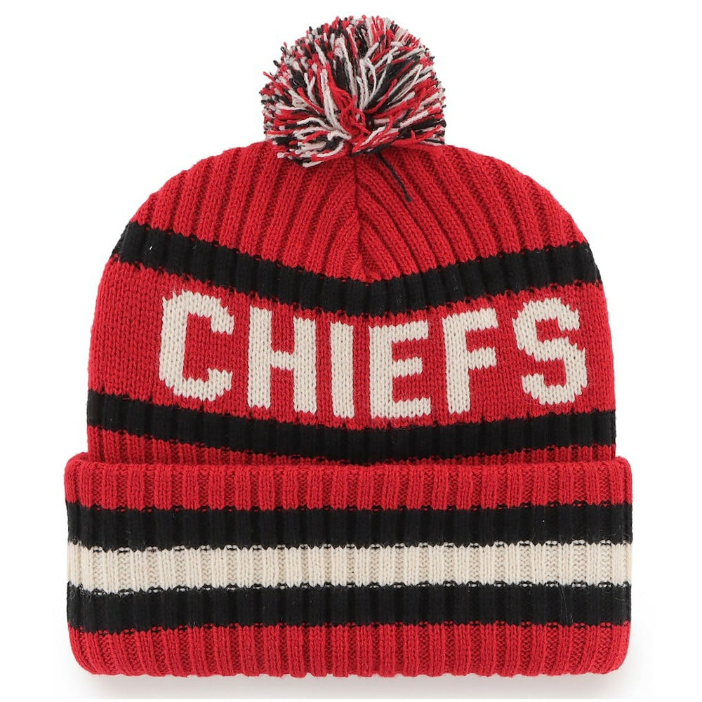 47 brand Kansas City Chiefs '47 Bering Cuffed Knit Hat with Pom Red