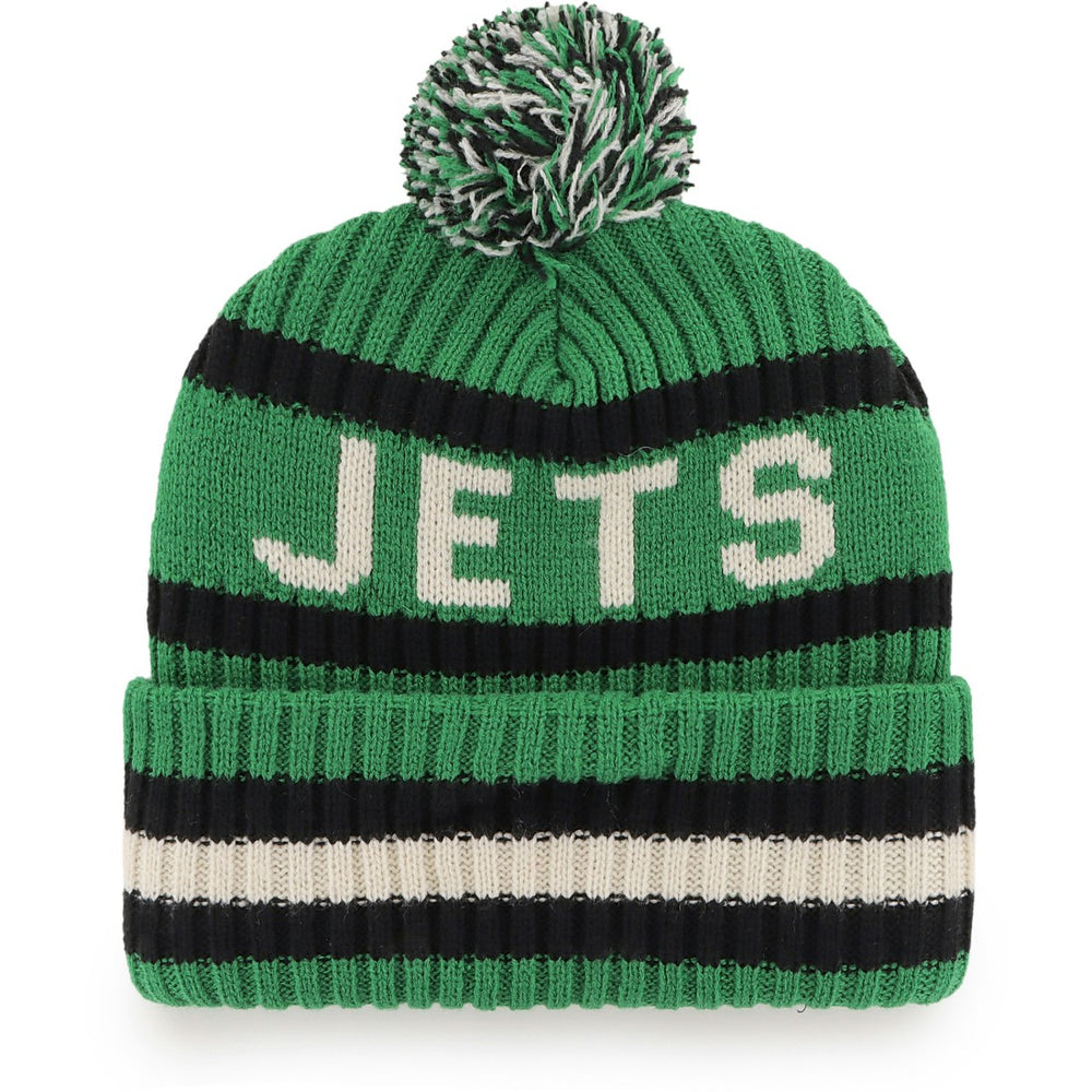 47 brand New York Jets '47 Bering Cuffed Knit Hat with Pom Kelly Green