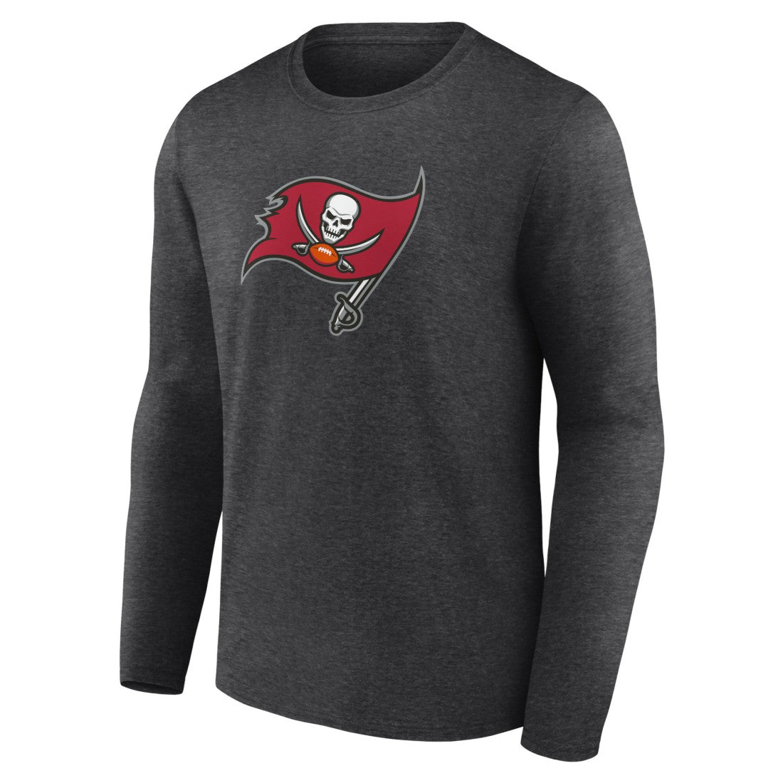 Tampa Bay Buccaneers Primary Team Logo Long Sleeve T-Shirt Charcoal