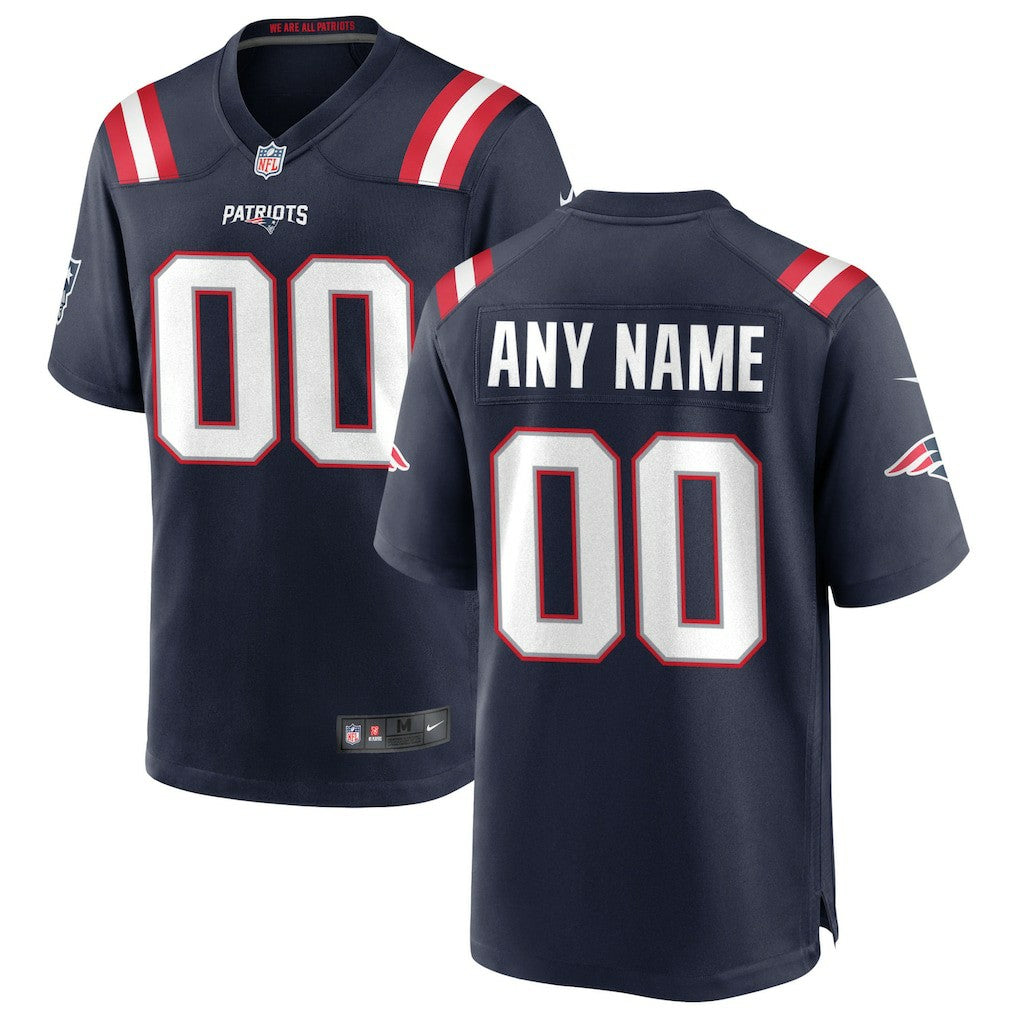 Nike New England Patriots Custom Game Jersey Navy