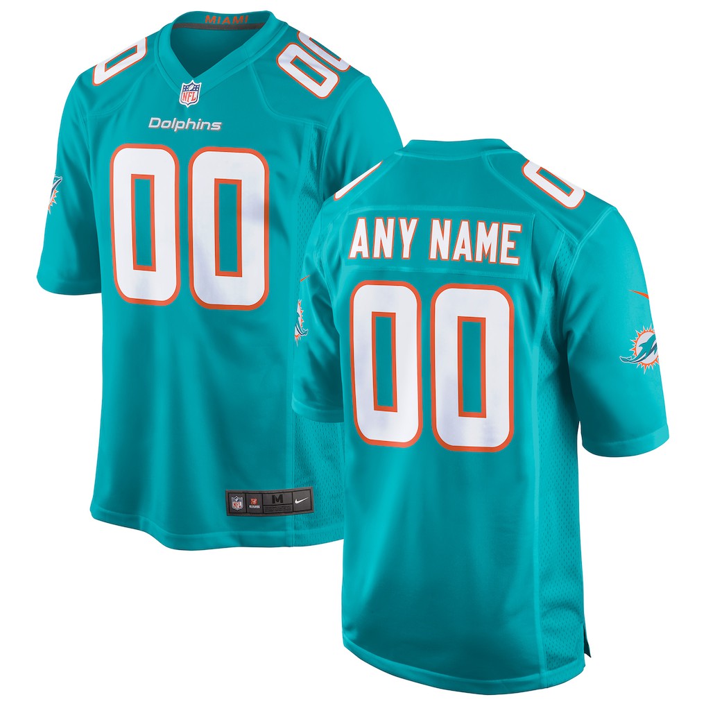 Nike Miami Dolphins Custom Game Jersey Aqua
