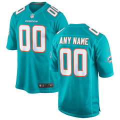 Nike Miami Dolphins Custom Game Jersey Aqua