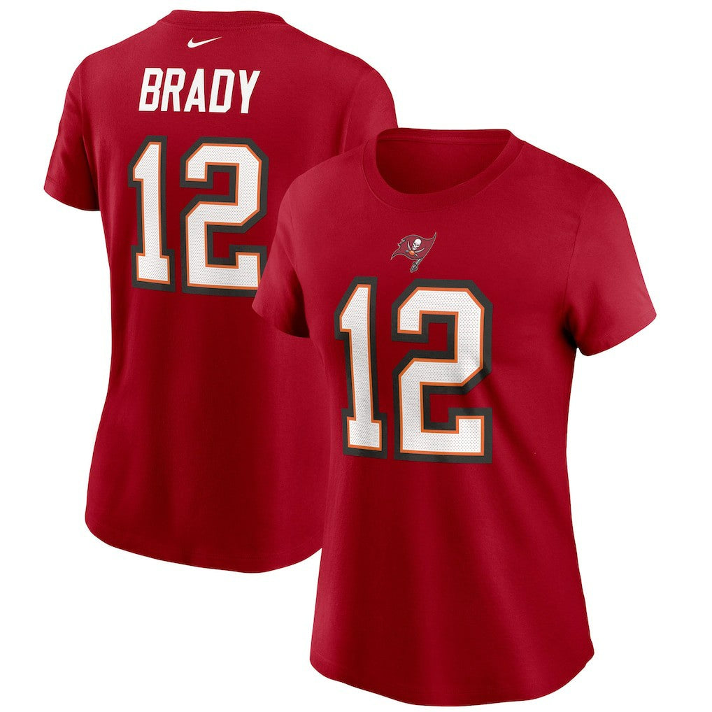 Nike Tom Brady Tampa Bay Buccaneers Women's Name & Number T-Shirt Red