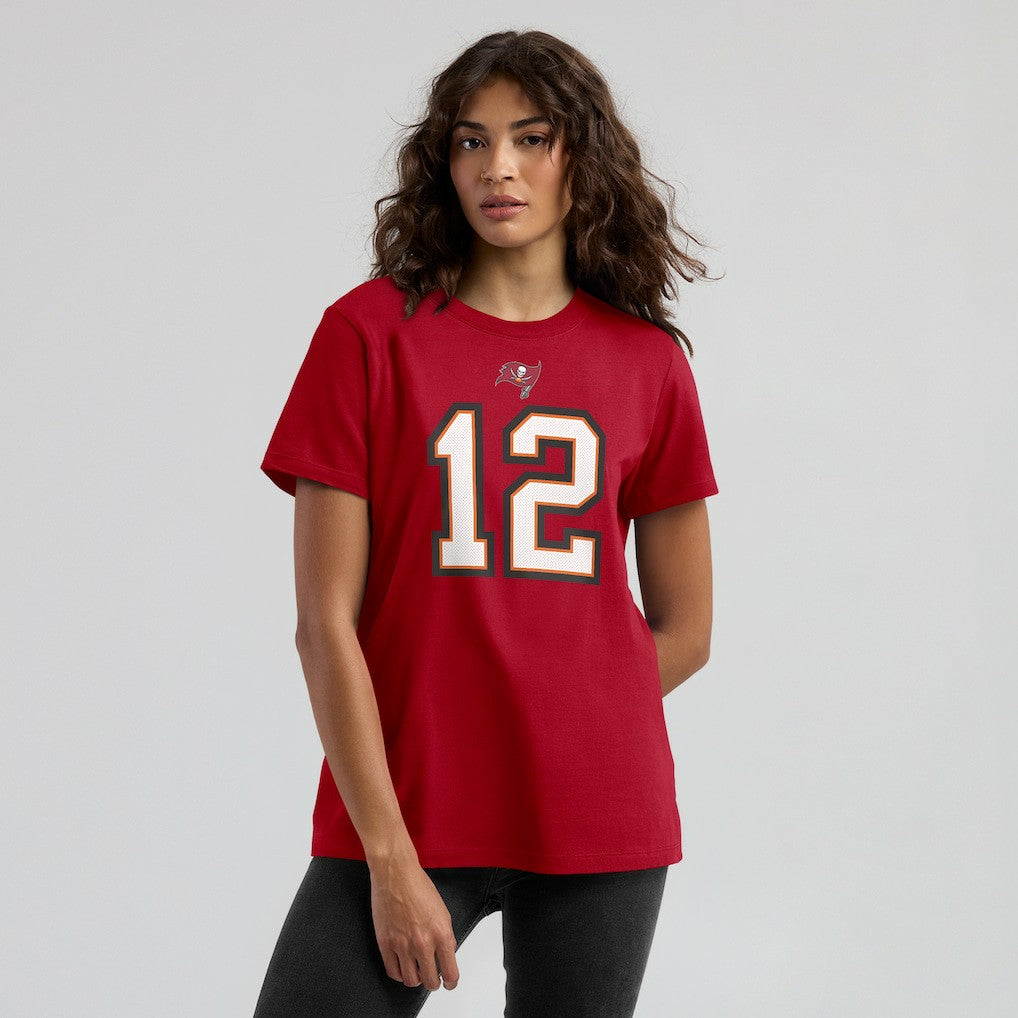 Nike Tom Brady Tampa Bay Buccaneers Women's Name & Number T-Shirt Red