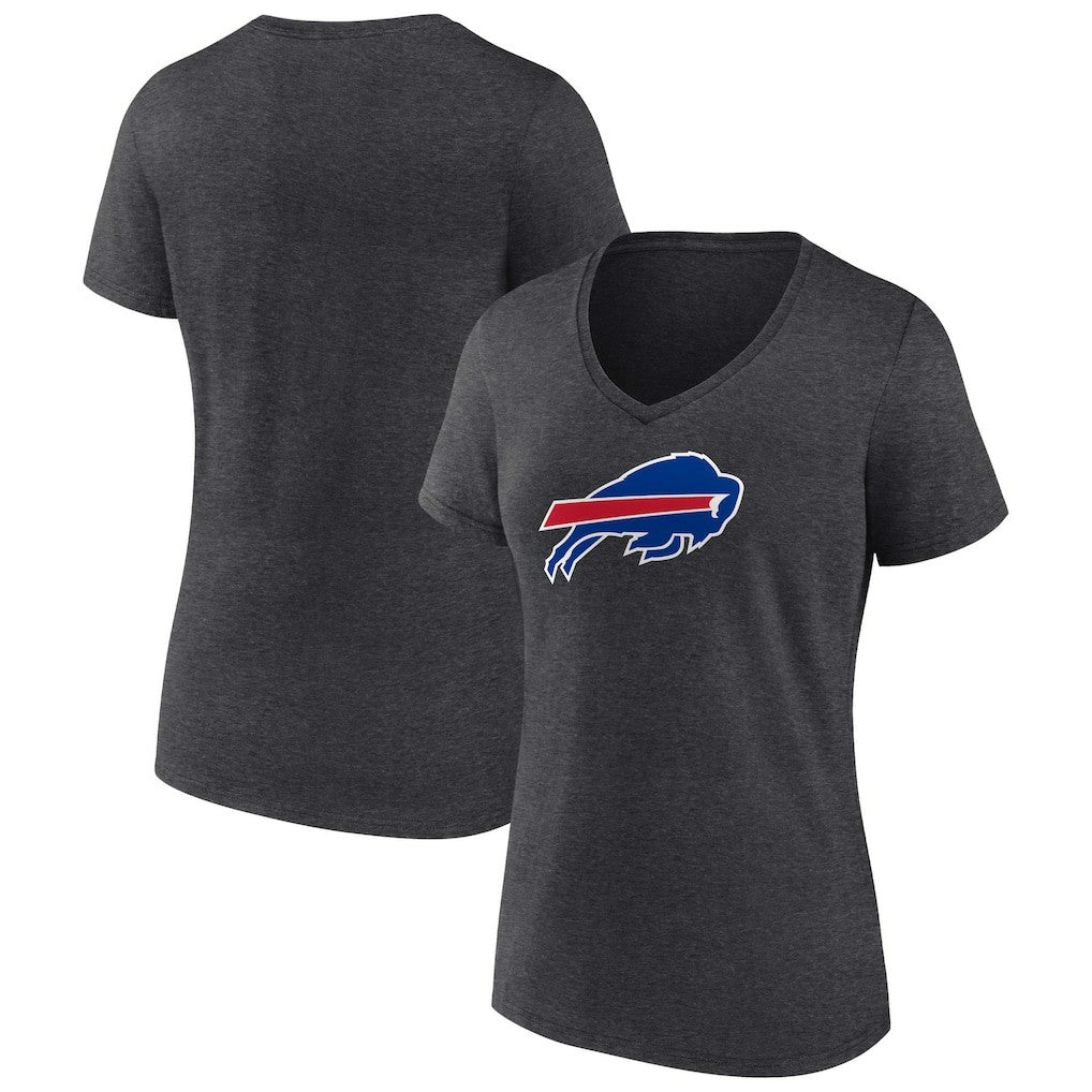Buffalo Bills Women's Primary Team Logo V-Neck T-Shirt Charcoal