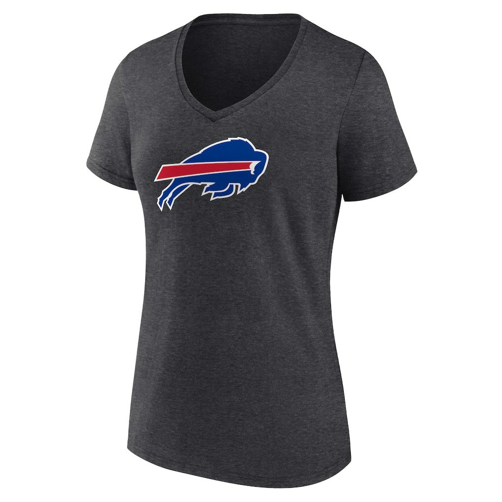 Buffalo Bills Women's Primary Team Logo V-Neck T-Shirt Charcoal
