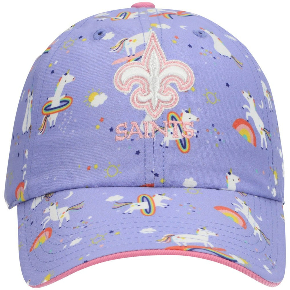 47 brand New Orleans Saints '47 Girls Preschool Unicorn Clean Up Adjustable Hat Purple